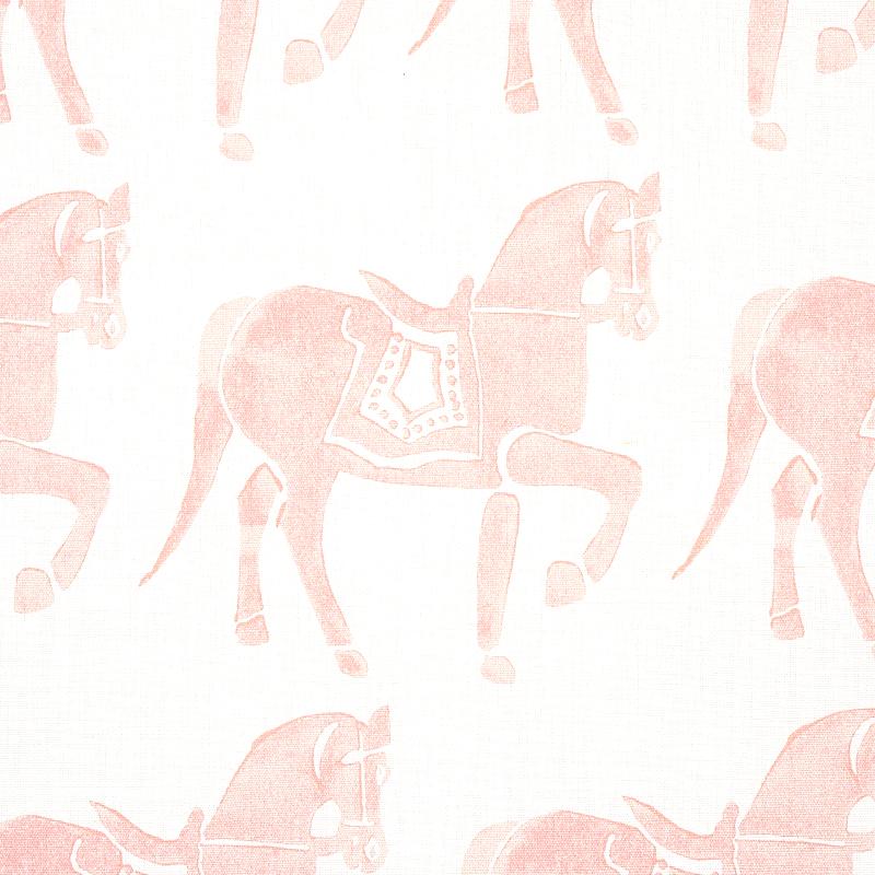 Schumacher Marwari Horse Pink Fabric