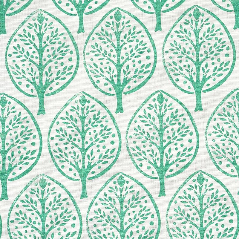 Schumacher Mini Burchettes Sea Glass Fabric
