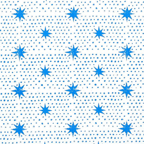 Schumacher Spot & Star Blue Fabric