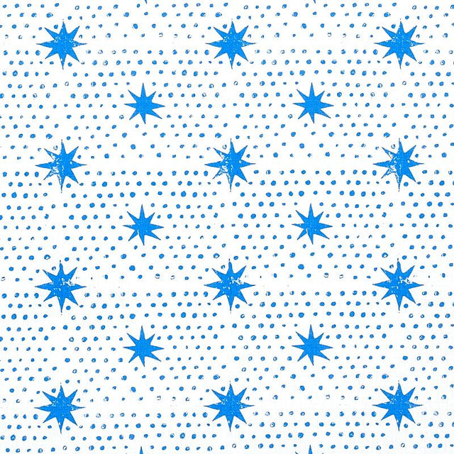 Schumacher Spot & Star Blue Fabric