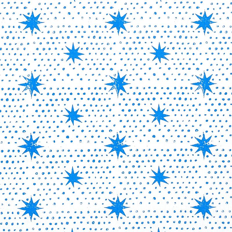 Schumacher Spot & Star Blue Fabric