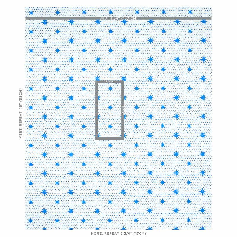 Schumacher Spot & Star Blue Fabric