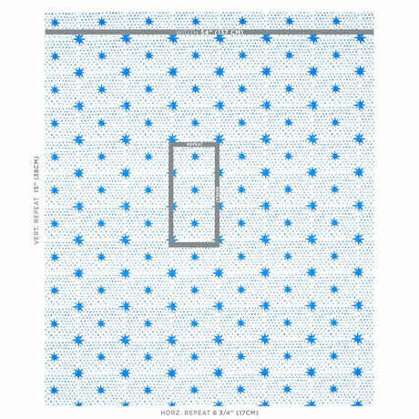 Schumacher Spot & Star Blue Fabric