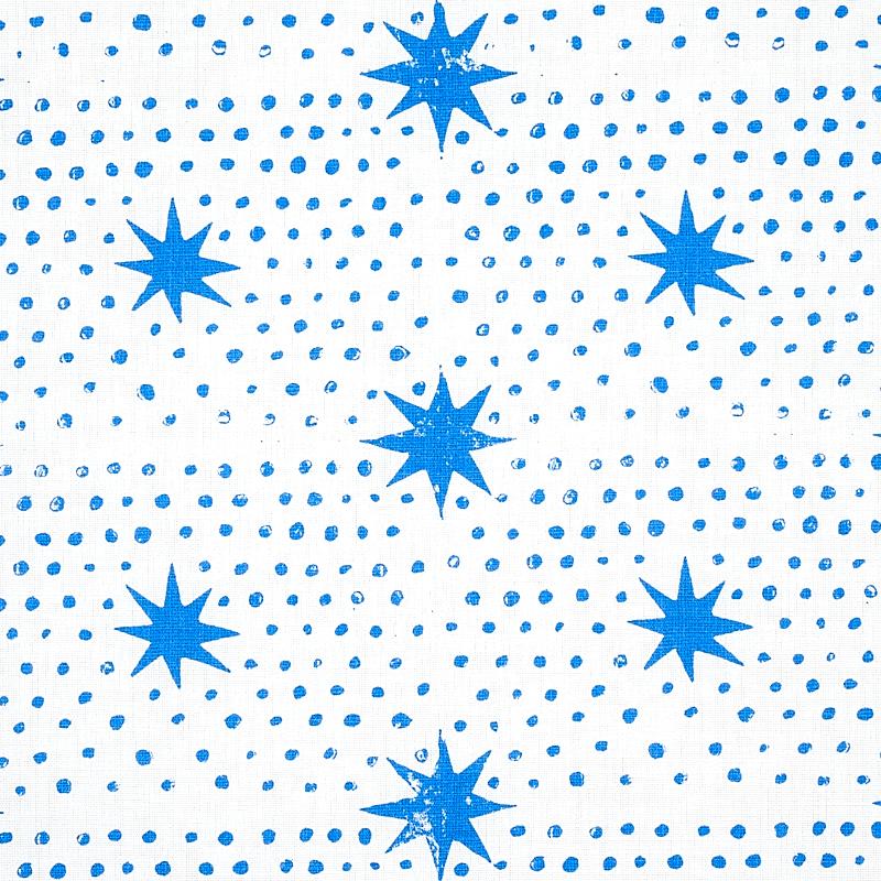 Schumacher Spot & Star Blue Fabric