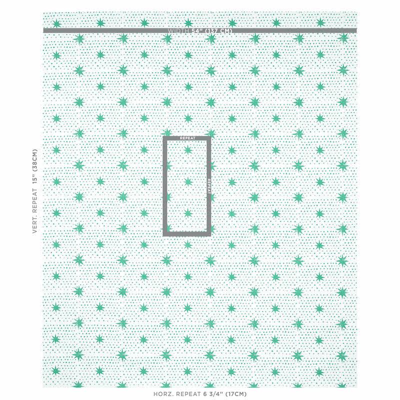 Schumacher Spot & Star Sea Glass Fabric