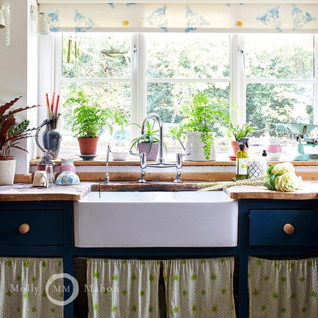 Schumacher Spot & Star Sea Glass Fabric