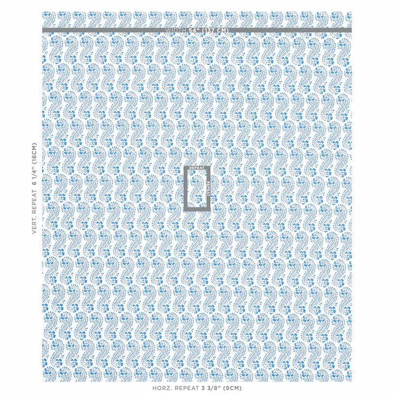 Schumacher Lani Blue Fabric
