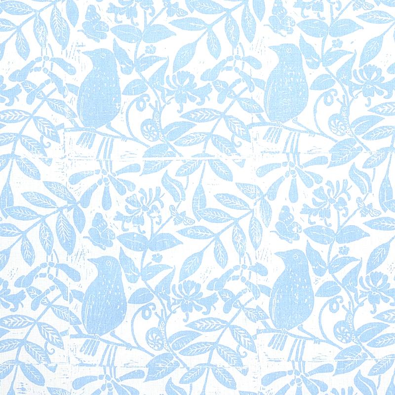 Schumacher Bird & Bee Sky Fabric