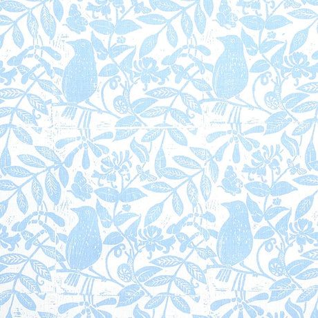 Schumacher Bird & Bee Sky Fabric