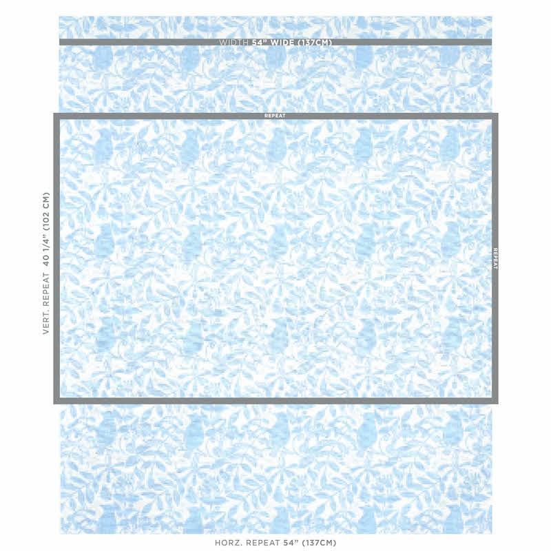 Schumacher Bird & Bee Sky Fabric