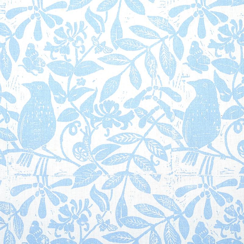 Schumacher Bird & Bee Sky Fabric