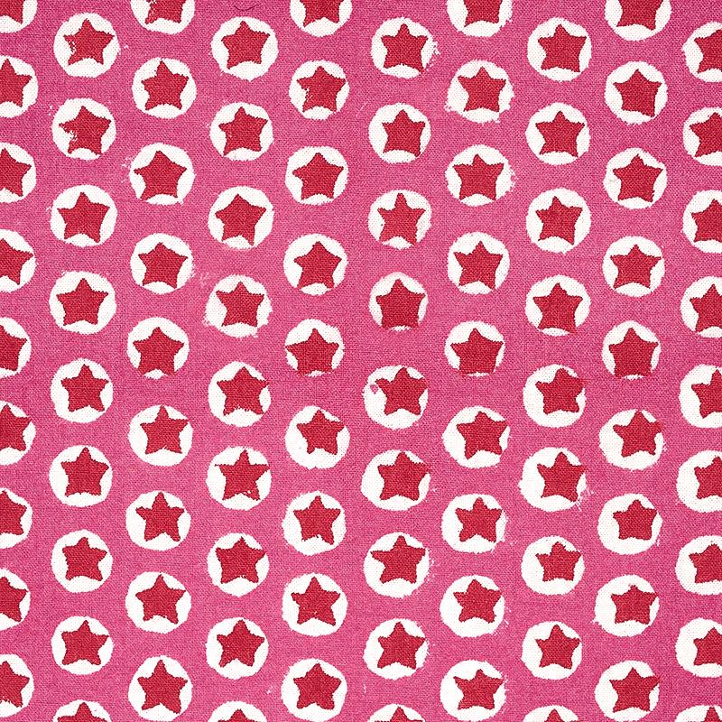Schumacher Tuk Tuk Hand Block Print Pink Fabric