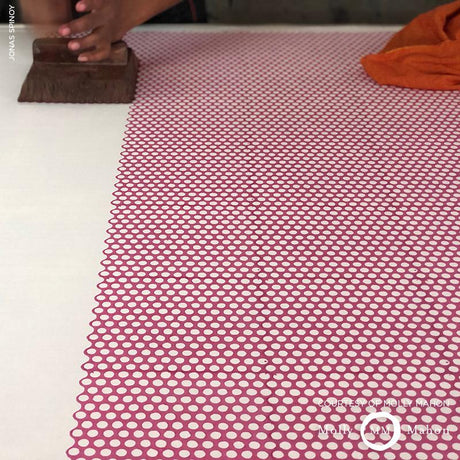 Schumacher Tuk Tuk Hand Block Print Pink Fabric