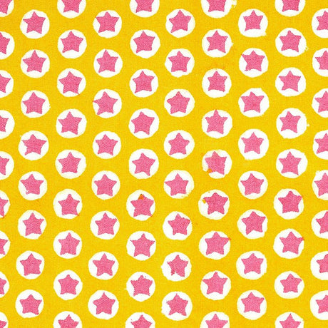 Schumacher Tuk Tuk Hand Block Print Yellow Fabric