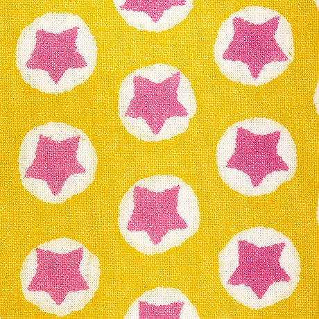 Schumacher Tuk Tuk Hand Block Print Yellow Fabric