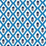 Schumacher Buti Hand Block Print Blue Fabric