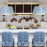 Schumacher Buti Hand Block Print Blue Fabric