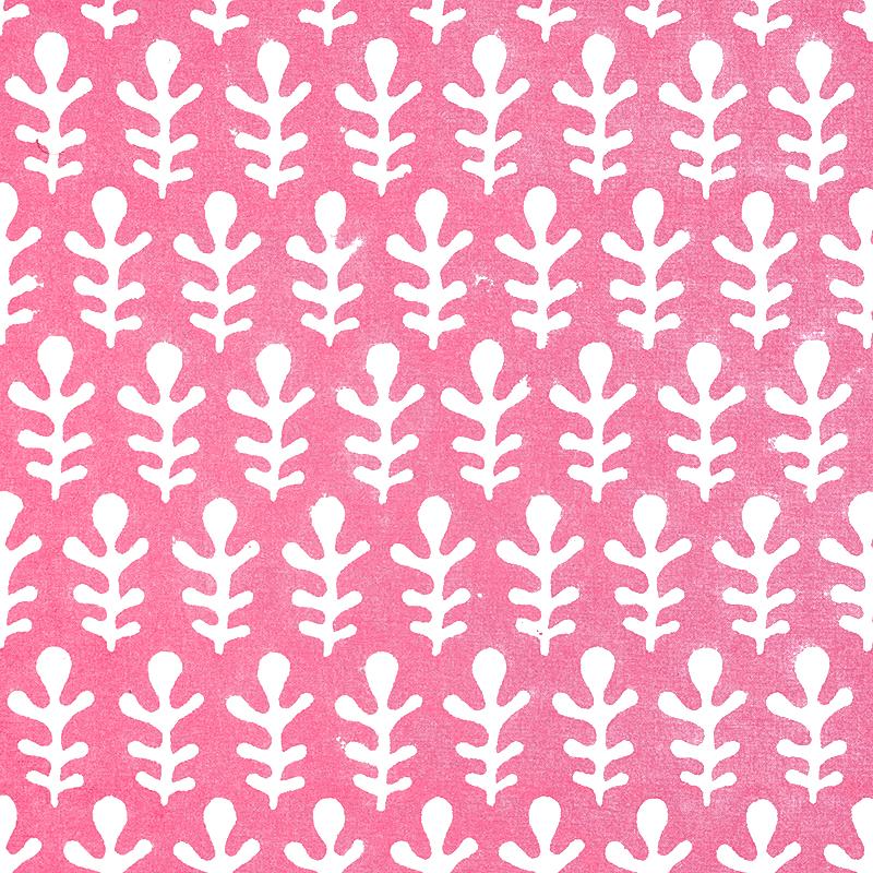 Schumacher Bagru Hand Block Print Pink Fabric