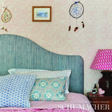 Schumacher Bagru Hand Block Print Pink Fabric