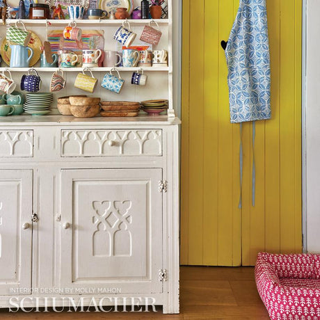 Schumacher Bagru Hand Block Print Pink Fabric