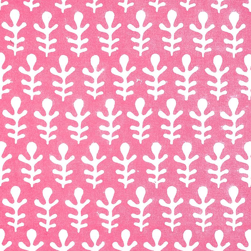 Schumacher Bagru Hand Block Print Pink Fabric