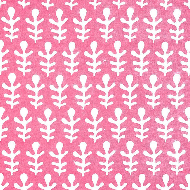 Schumacher Bagru Hand Block Print Pink Fabric