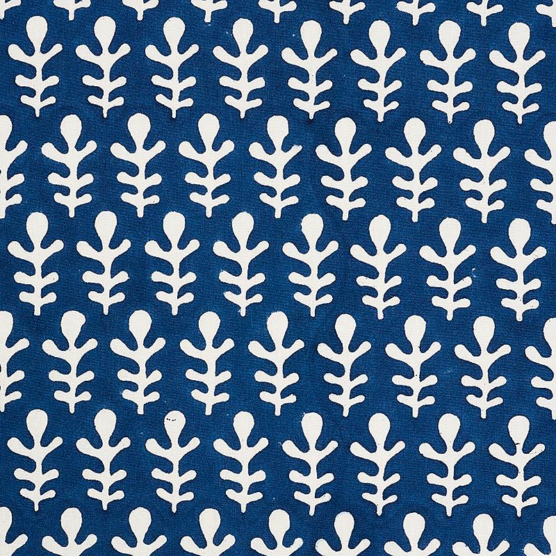 Schumacher Bagru Hand Block Print Dark Blue Fabric