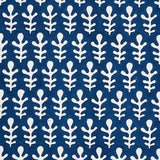 Schumacher Bagru Hand Block Print Dark Blue Fabric