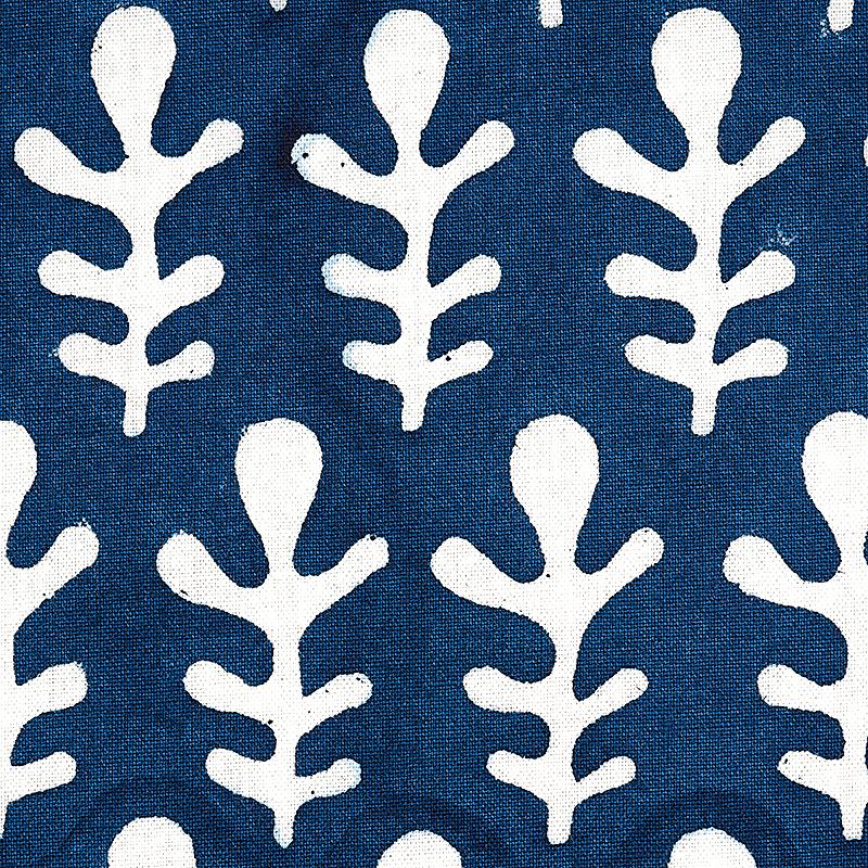 Schumacher Bagru Hand Block Print Dark Blue Fabric