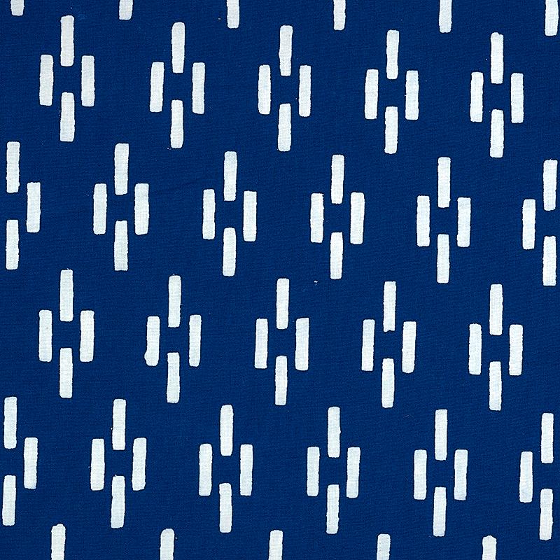 Schumacher Dash Hand Block Print Indigo Fabric