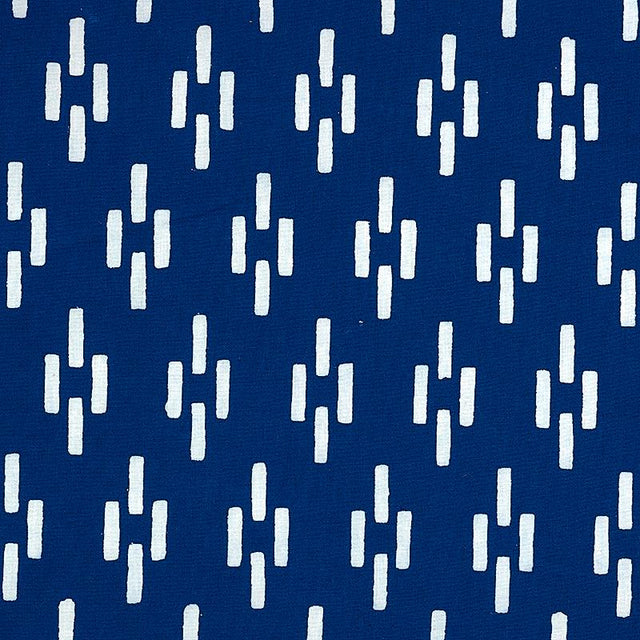 Schumacher Dash Hand Block Print Indigo Fabric