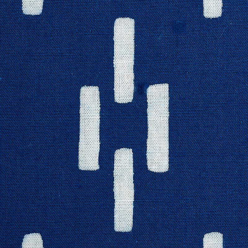 Schumacher Dash Hand Block Print Indigo Fabric