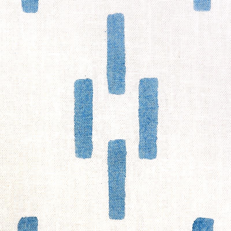 Schumacher Dash Hand Block Print Blue Fabric