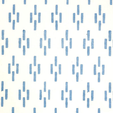 Schumacher Dash Hand Block Print Blue Fabric