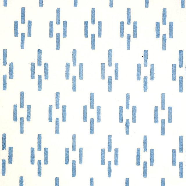 Schumacher Dash Hand Block Print Blue Fabric