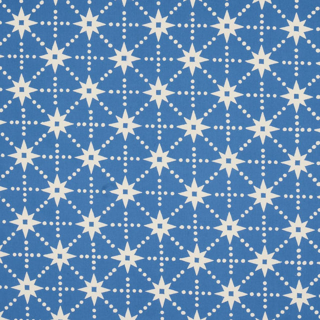 Schumacher Stars Hand Block Print Blue Fabric
