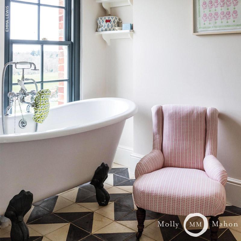 Schumacher Bindi Hand Block Print Pink Fabric