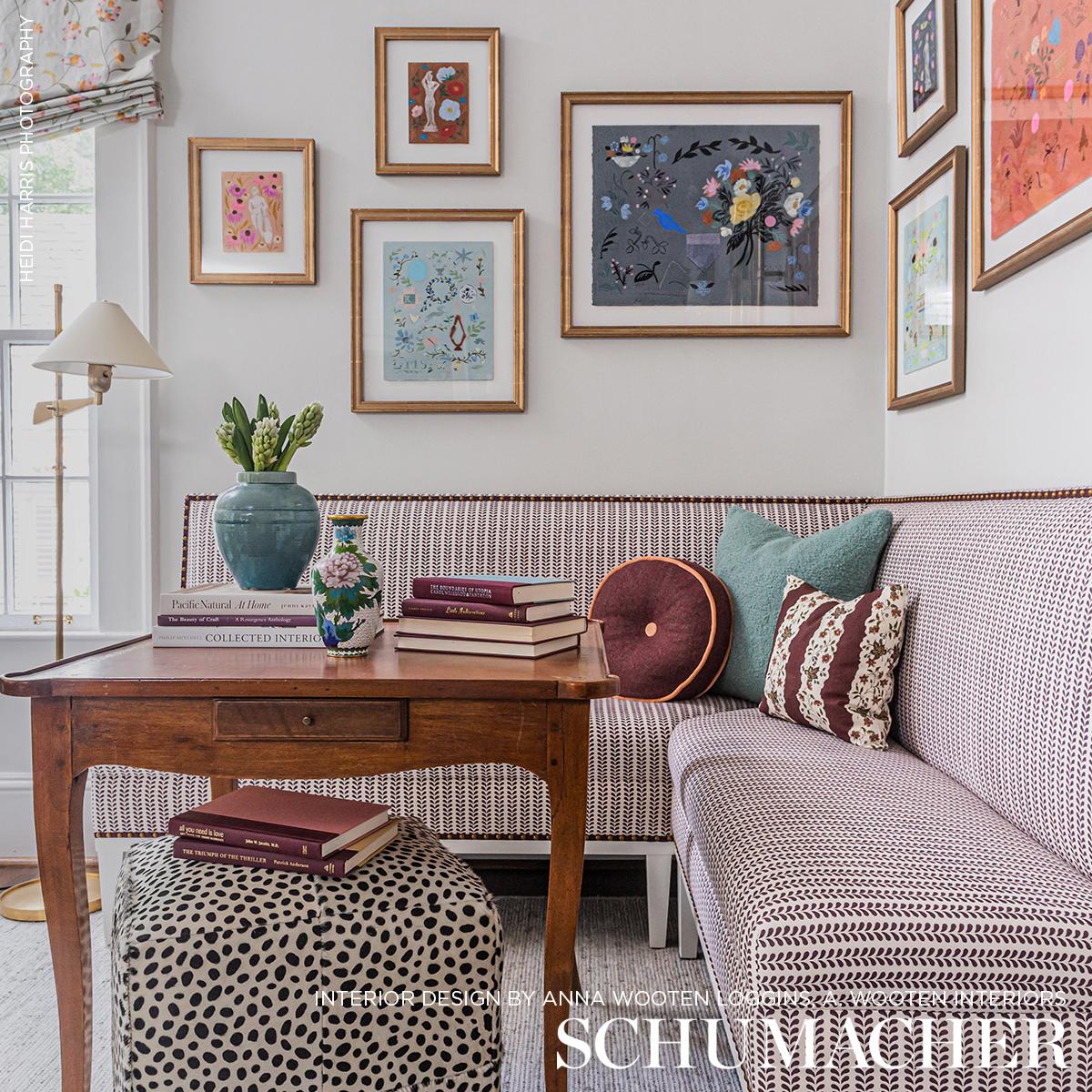 Schumacher Bindi Hand Block Print Aubergine Fabric