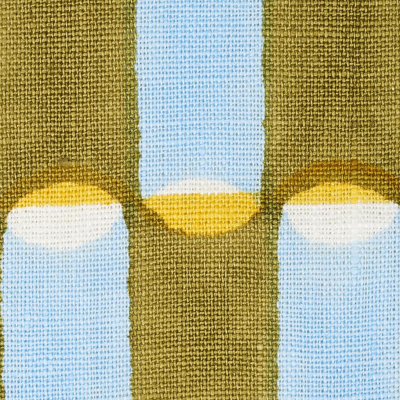 Schumacher Luna Hand Block Print Khaki Fabric