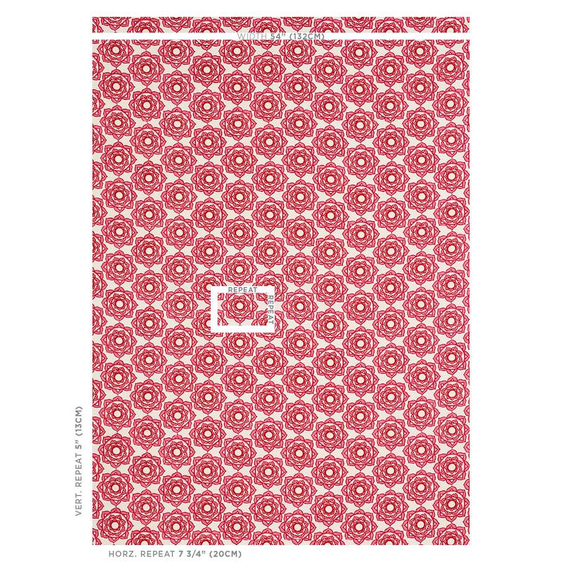Schumacher Rose Hand Block Print Pink Fabric