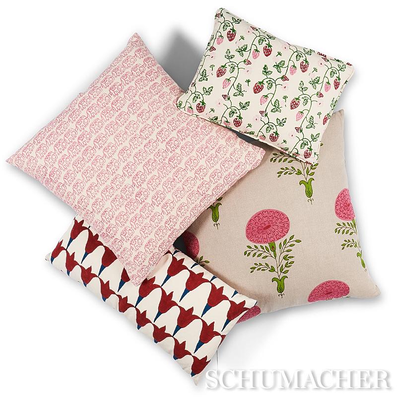 Schumacher Marigold Hand Block Print Pink Fabric