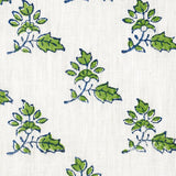 Schumacher Torbay Hand Blocked Print Green Fabric