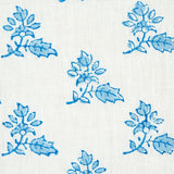 Schumacher Torbay Hand Blocked Print Blue Fabric