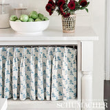 Schumacher Torbay Hand Blocked Print Blue Fabric