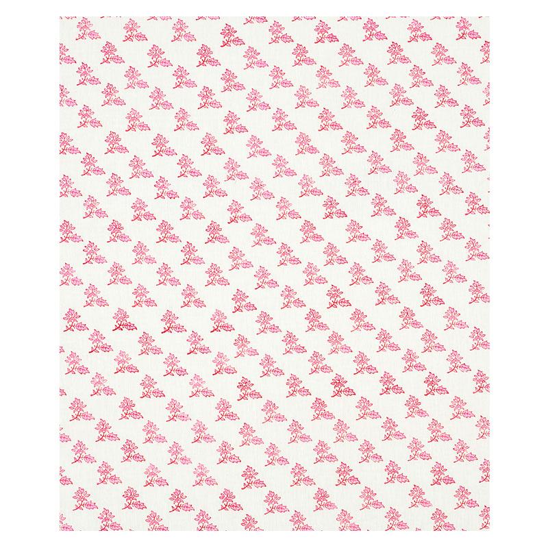 Schumacher Torbay Hand Blocked Print Pink Fabric