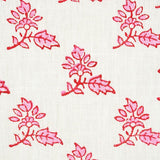 Schumacher Torbay Hand Blocked Print Pink Fabric
