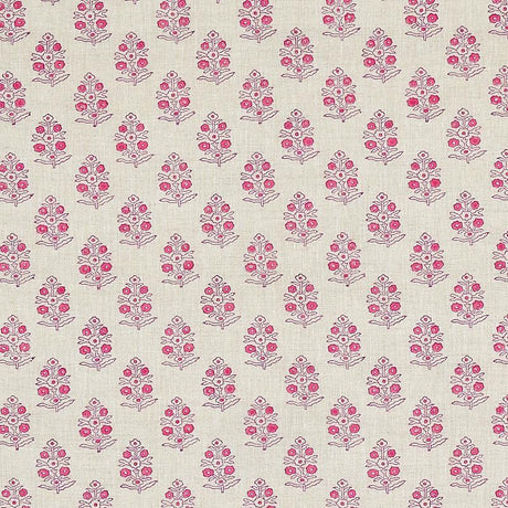 Schumacher Aditi Hand Blocked Print Pink Fabric