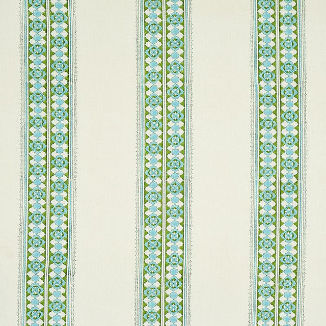 Schumacher Amira Hand Blocked Print Leaf Fabric