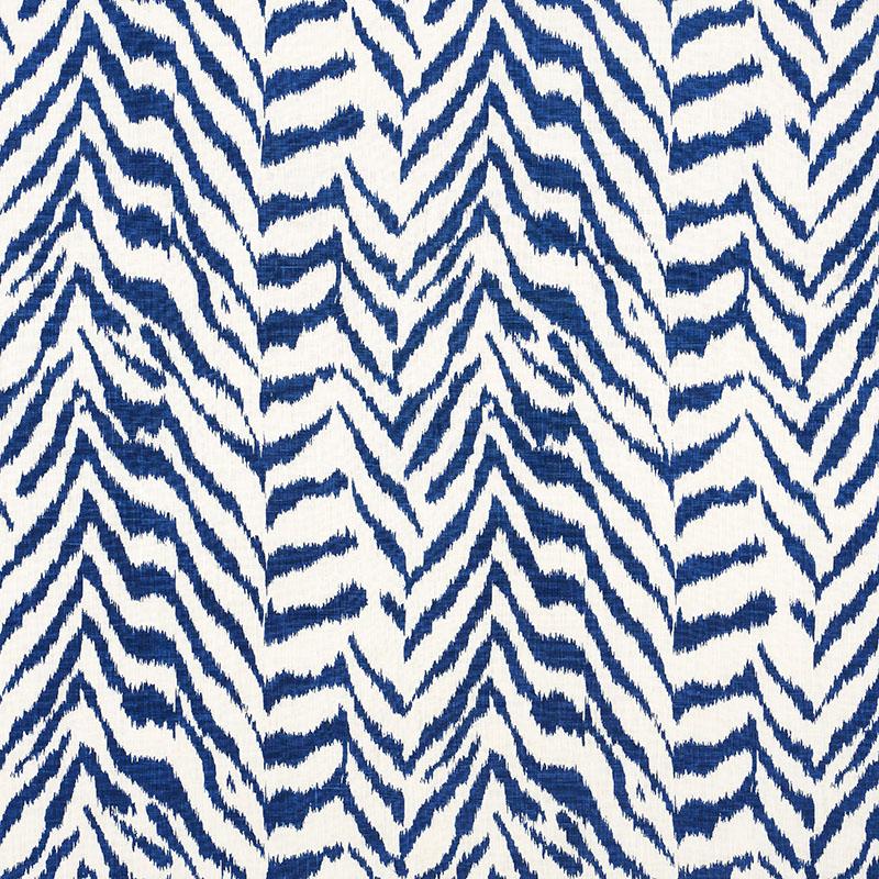 Schumacher Quincy Hand Print Blue Fabric