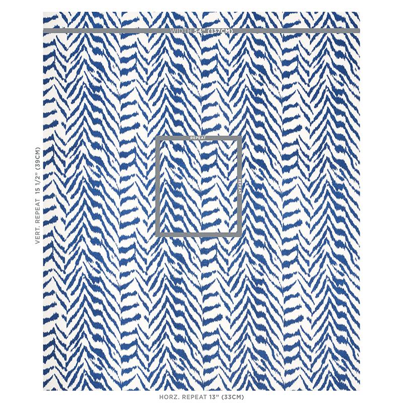 Schumacher Quincy Hand Print Blue Fabric